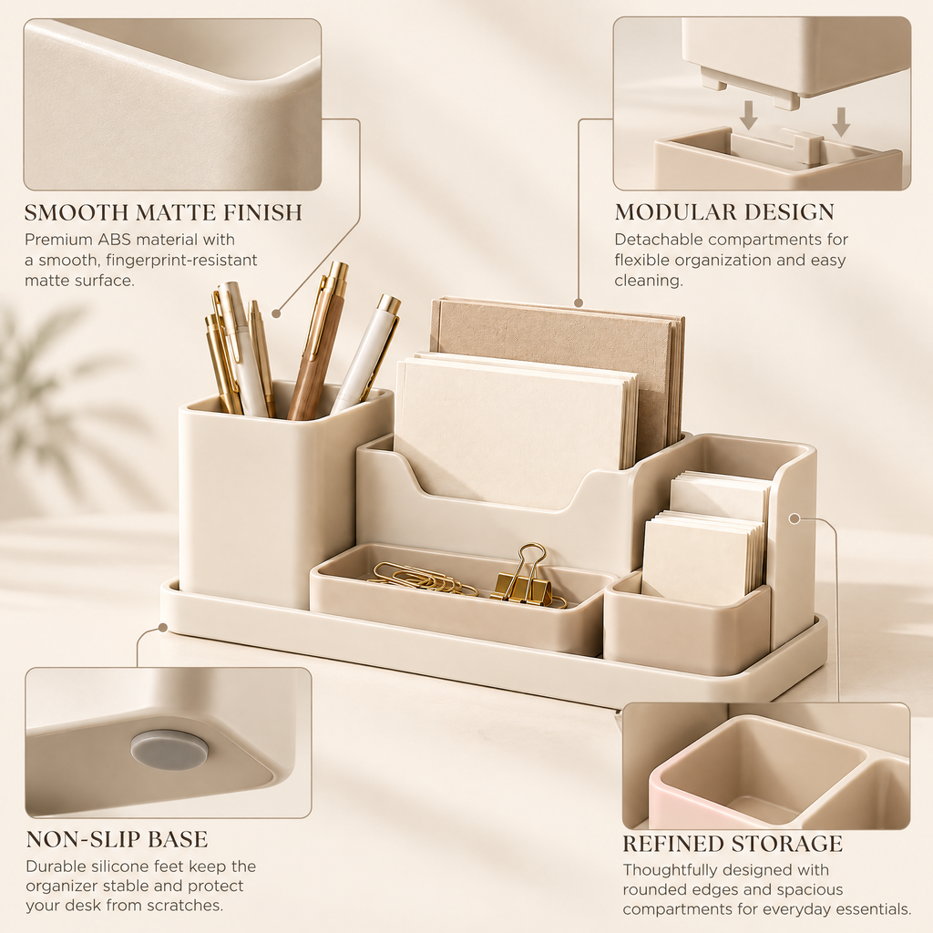 Varenlith™ Multi-Compartment Desktop Organizer