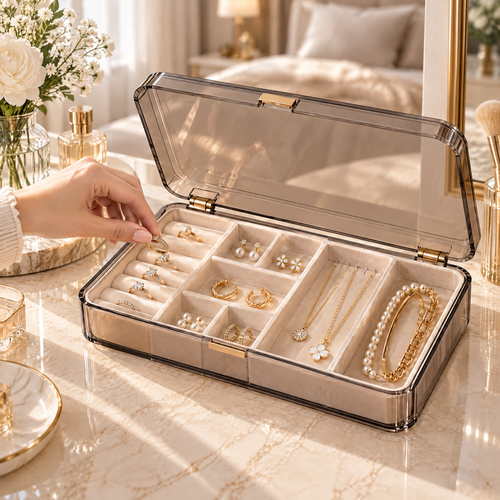 Varenlith™ Clear-Lid Jewelry Organizer Box