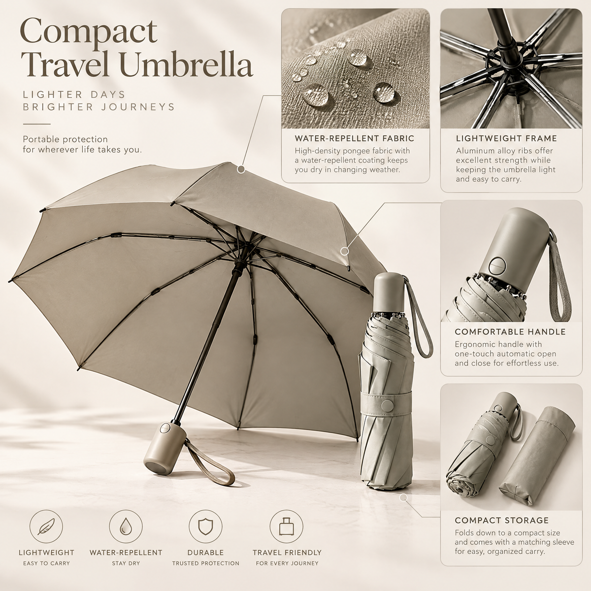 Varenlith™ Compact Folding Travel Umbrella