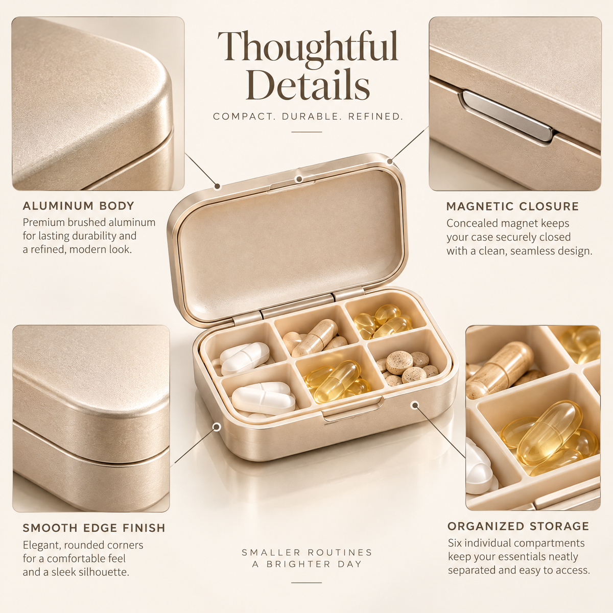 Varenlith™ Compact Travel Pill Organizer Case