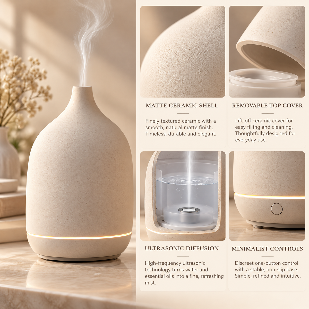 Varenlith™ Ceramic-Style Essential Oil Diffuser