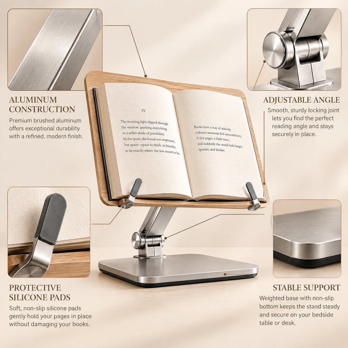 Varenlith™ Adjustable Wooden Book Stand