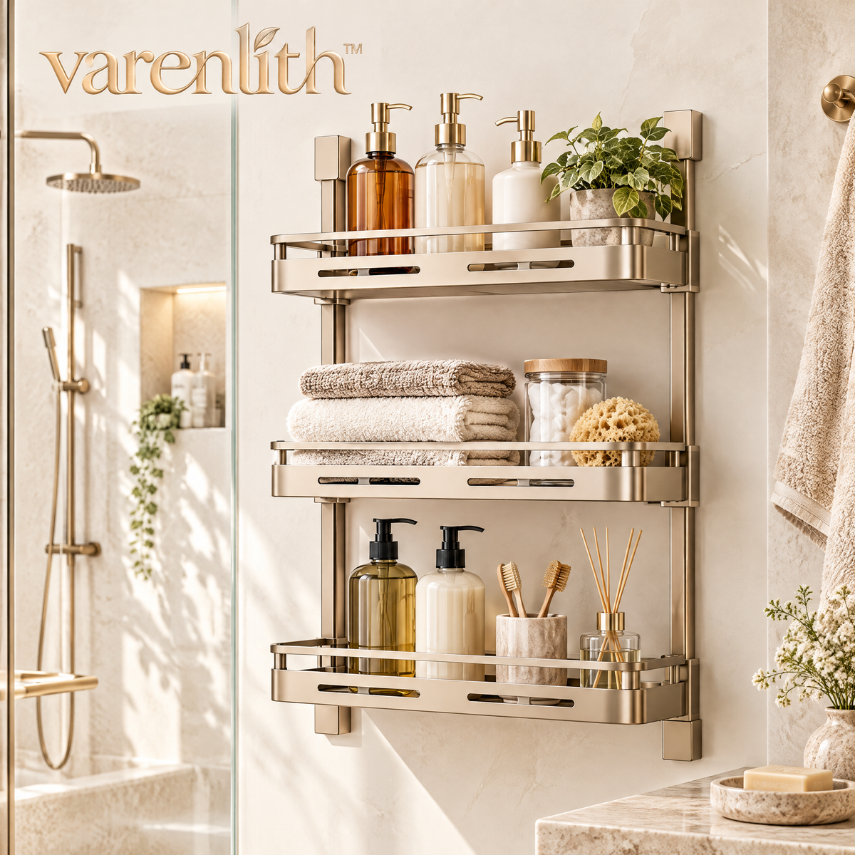 Varenlith™ 3-Tier Wall-Mounted Bathroom Shelf
